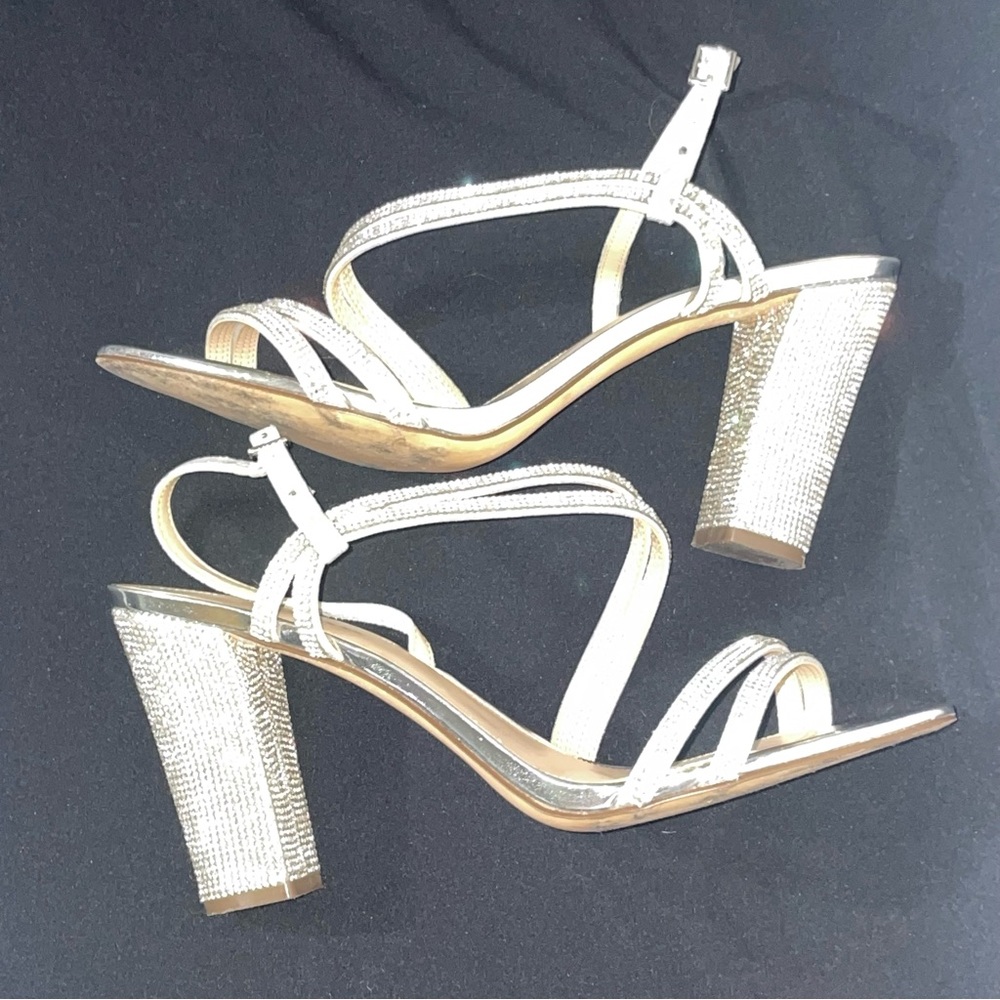 Touch of Nina Sabetha Sparkling Rhinestone Silver Heel Sandal. Sexy,Bridal - Picture 6 of 16